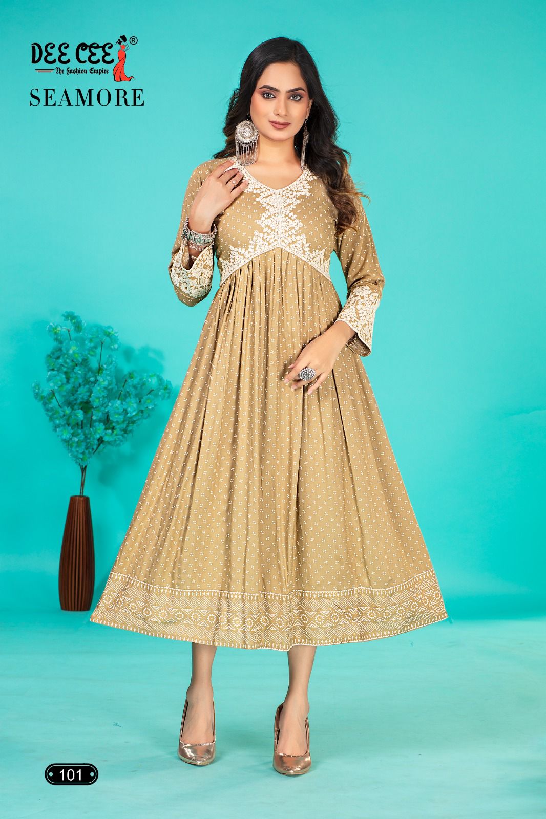 Seamore By Dee Cee Rayon Designer Aliya Cut Printed Kurti Wholesale Online
